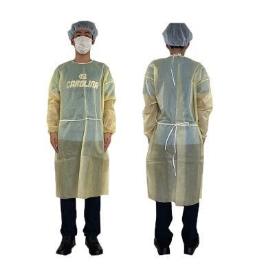 Factory Direct Supply Disposable Body Protection PP+PE Lab Coat Nonwoven Workwear Garment Gown