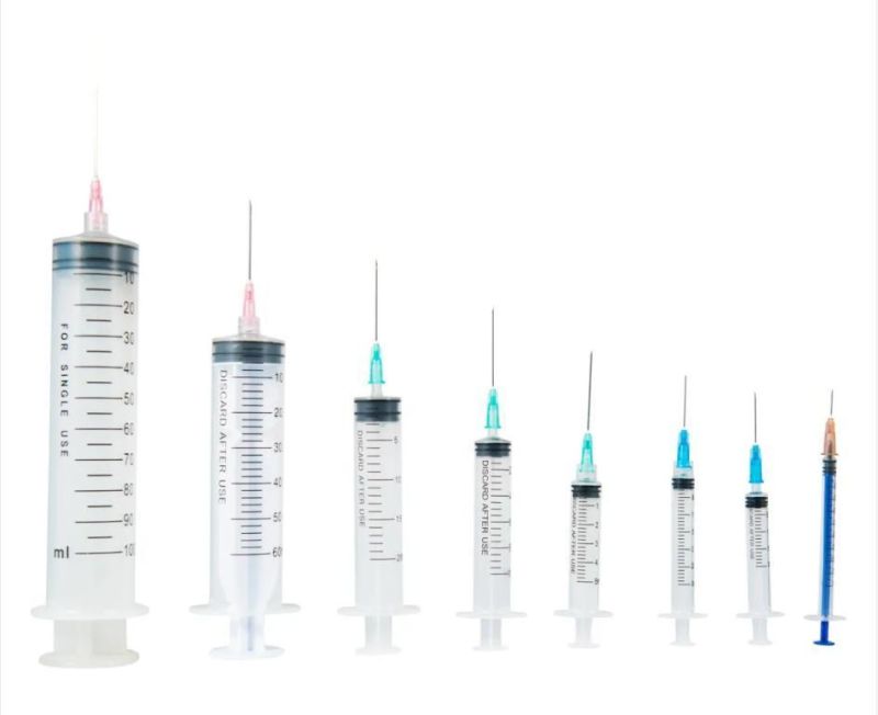 Plastic Sterile Disposable Syringe 1ml 2ml 3ml 5ml 10ml 20ml 30ml 60ml 100ml with CE & ISO Certificate