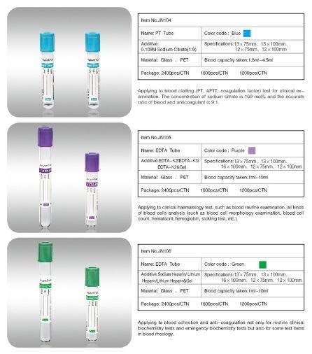 Disposable Vacuum Blood Collection Tube for Coagulant Tube