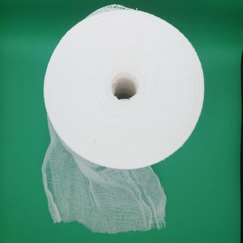 White Color Bleached Cotton Yarn Plain Gauze Rolling