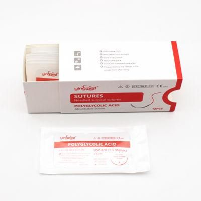 Cheap Prices China Manufacturer Absorbable PGA Polyglycolic Acid Polyglactin 910 Surgical Sutures Thread with Needle