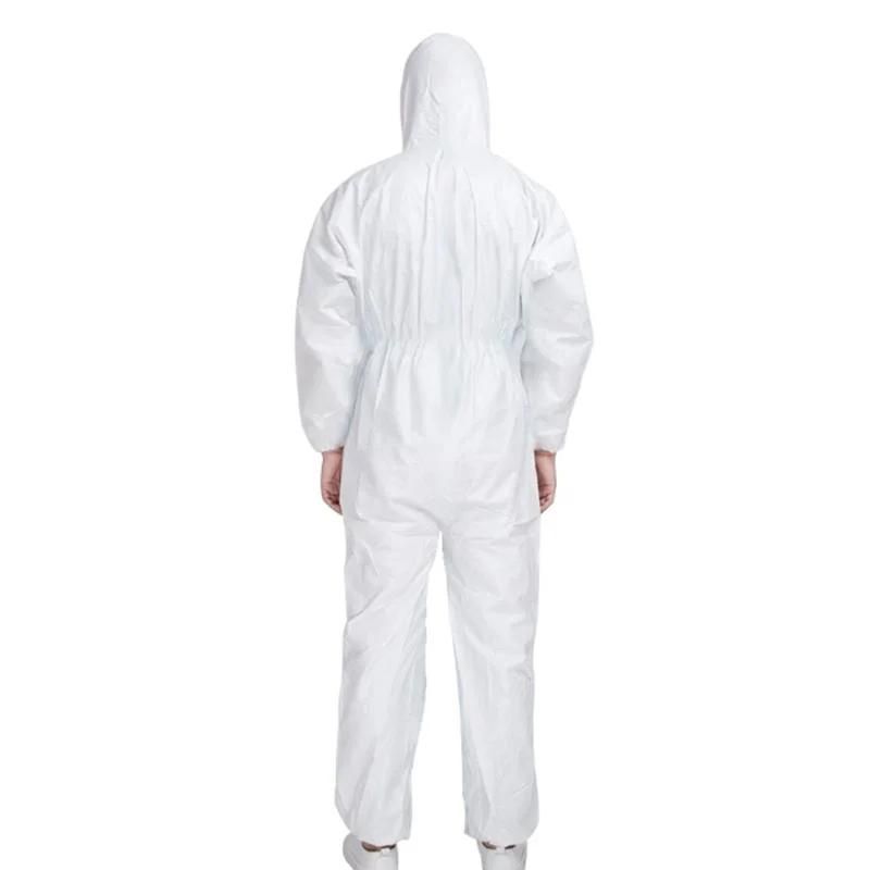 in Stock PPE Disposable Chemical Suites Protective Suit Microporous Coverall