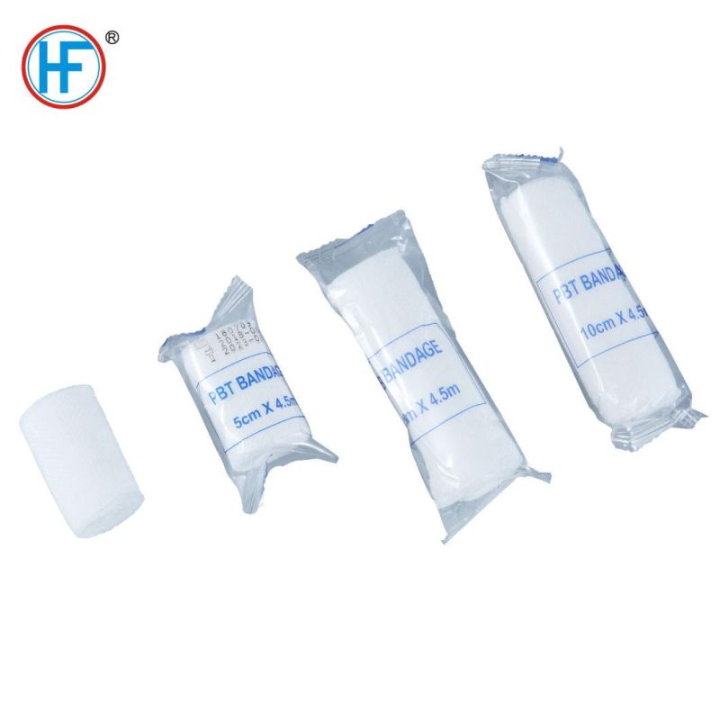 Mdr CE Approved 100% Polyester Instant Absorption PBT Conforming Bandage with Woven Edges