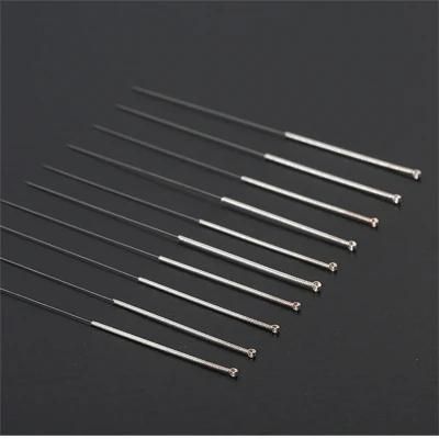 Disposable Sterile Alloy Wire Spring Handle Acupuncture Needle with Loop Without Tube