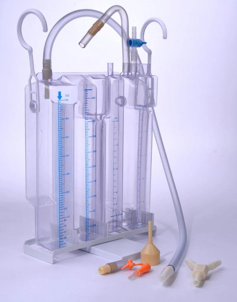 Disposable Single/Double/Triple Chamber Chest Drainage Bottle Thoracic Drainage Bottle