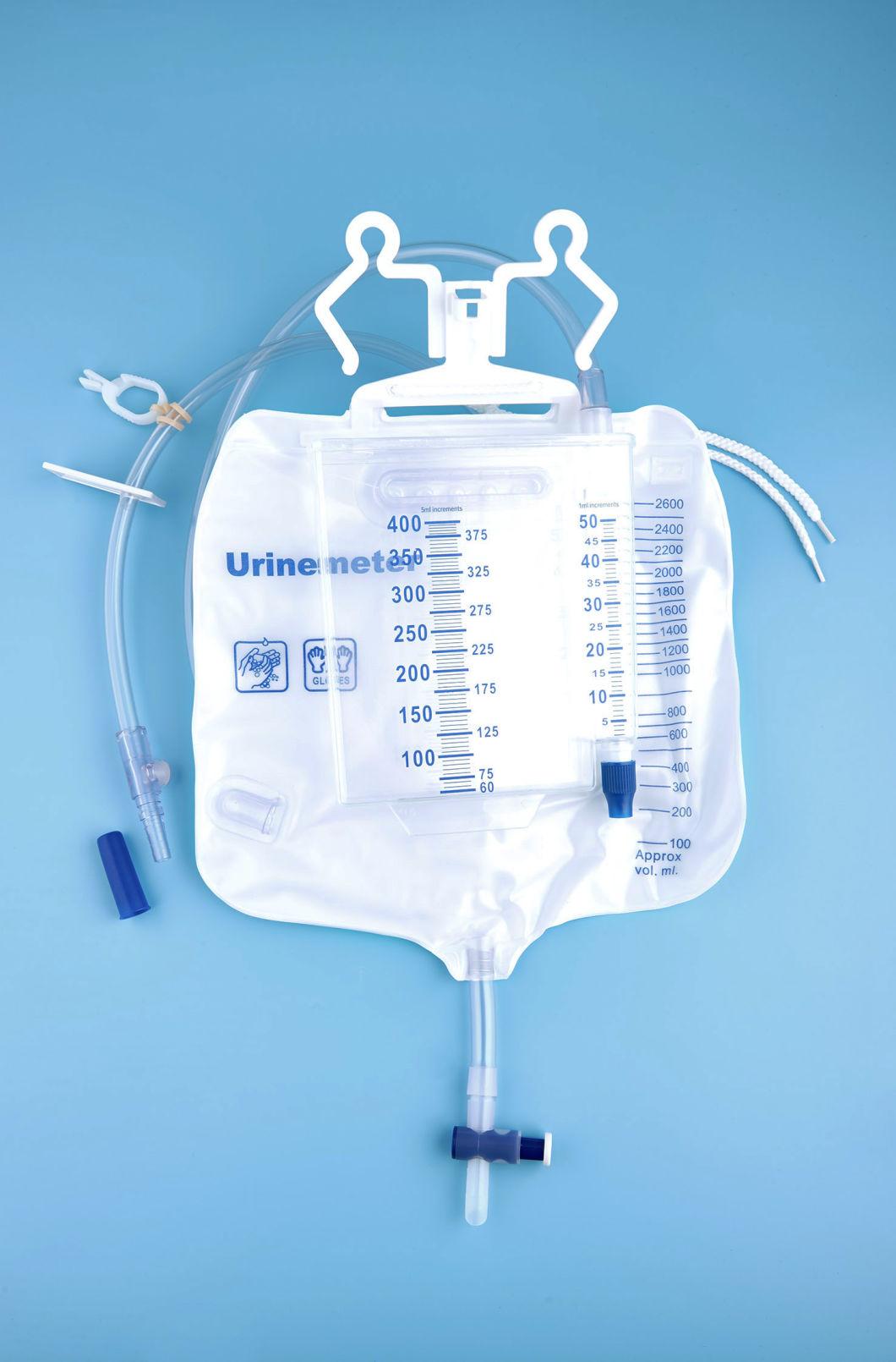 CE Approved 2000ml Disposable PVC Orsterilize Urine Drainage Bags Urine Container with T-Valve