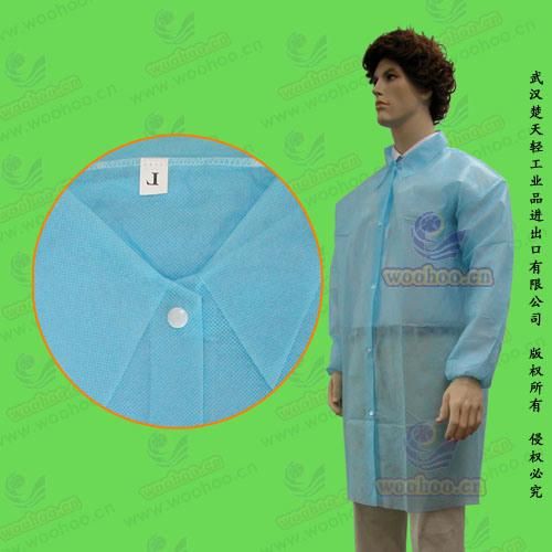 Disposable Medical Coat with Single or Double Layer Collar