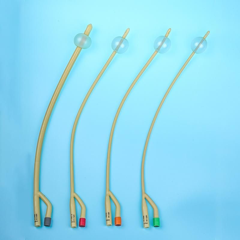 CE & ISO Approved 100% Full Silicone Foley Catheters 2 Three Way Drainage Catheter