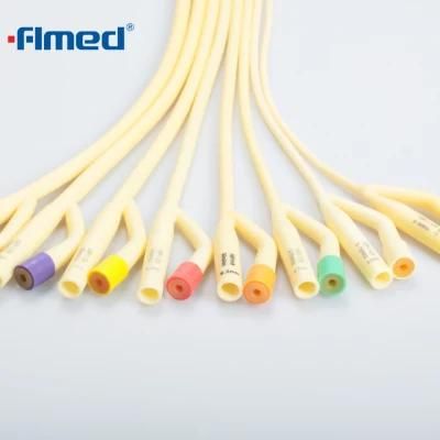 Silicone Coated Latex 2 Way Foley Balloon Catheter for Medical Use