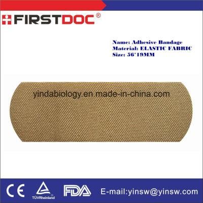 Medical Supply Adhesive Tape 56X19mm Elastic Fabric Band-Aid Comfort-Flex Adhesive Bandages-Plastic Tan Color