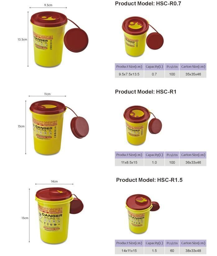 Sharps Disposal Plastic Hospital Needle Disposal Container