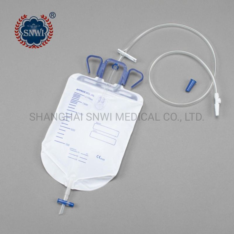 Disposable Sterile Urine Collection Drainage Bag 2000ml with T-Valve