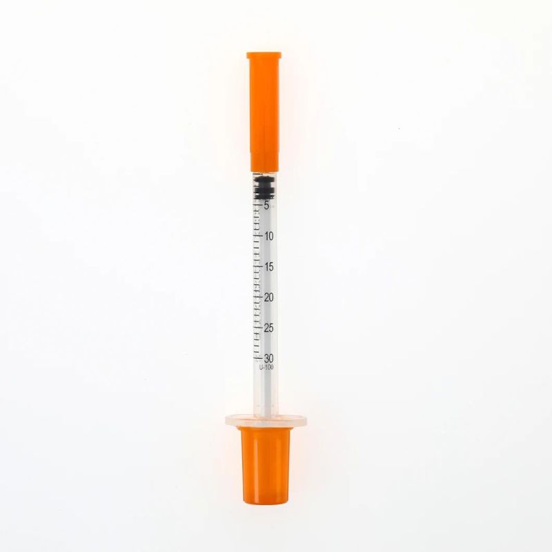 Sterile Disposable Medical Insulin Syringe with Fixed Ultra Fine Needle U-40/U-100 0.3ml/0.5ml/1.0ml High-Quality FDA CE&ISO