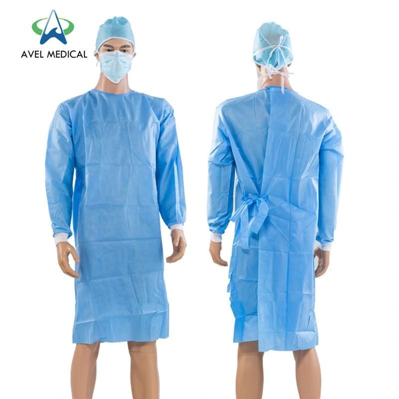 Non Woven/SMS Hospital Gown/Surigcalgown/Surgeon Gown/PP Sterile Reinforced Disposable Surgical Gown