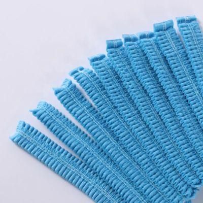 PP Non - Woven Strip Clip Hairnet Head Cap Disposable Expandable Surgeon Round Cap