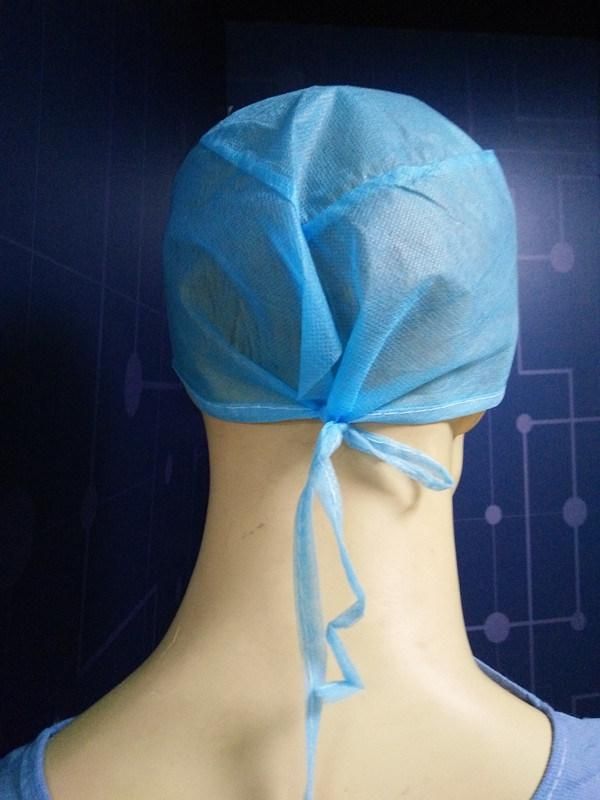 Disposable Non Woven Hospital Medical Surgical Doctor Cap with Ties