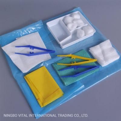 Disposable Medical Dressing Products Sterile Gauze Swab Cotton Ball Dressing Set