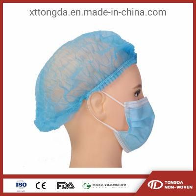 Fashion Mob Cap Disposable PP Non Woven Strip Clip Cap Bouffant Head Cover Hair Net Surgical Doctor Hat Round Mob Cap