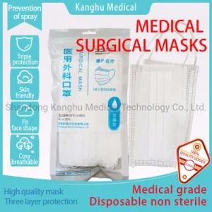 Shandong Kanghu Disposable Medical Surgical Masks / Protective Surgical Medic Filtration Rate 95% Medical Surgical Mask 10PCS