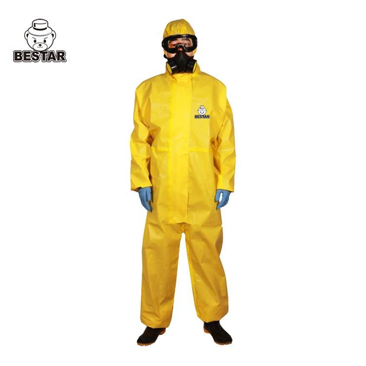 Disposable Durable Type 3b/4b/5b/6b En14126 Medical Virus Protection Yellow Coverall