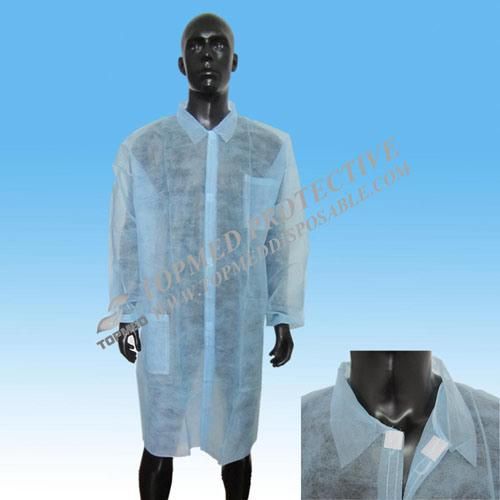 Hot Sale Disposable PP Non Woven Lab Coat, Visit Gown