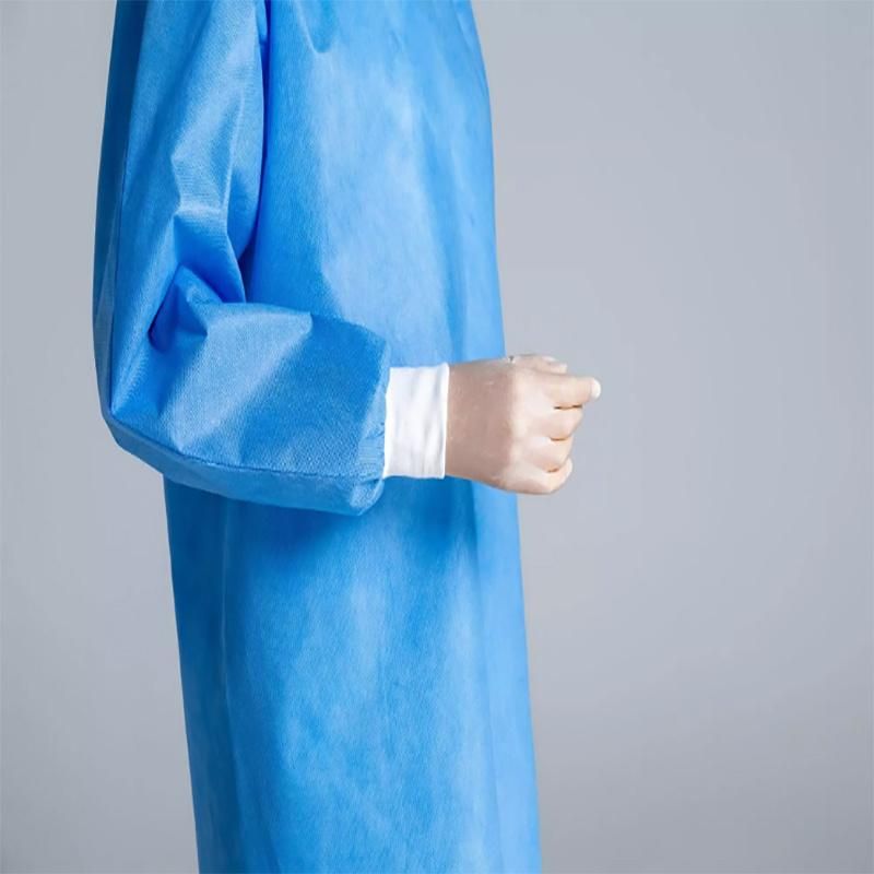 Disposable Isolation Gown Non Sterile with Knitted Cuffs Made in China Protective Clothes