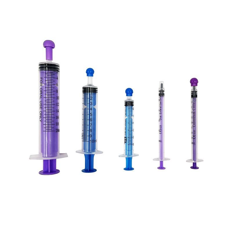 Hi Quality Colored Oral/Enteral Syringe with Tip Cap for Feeding