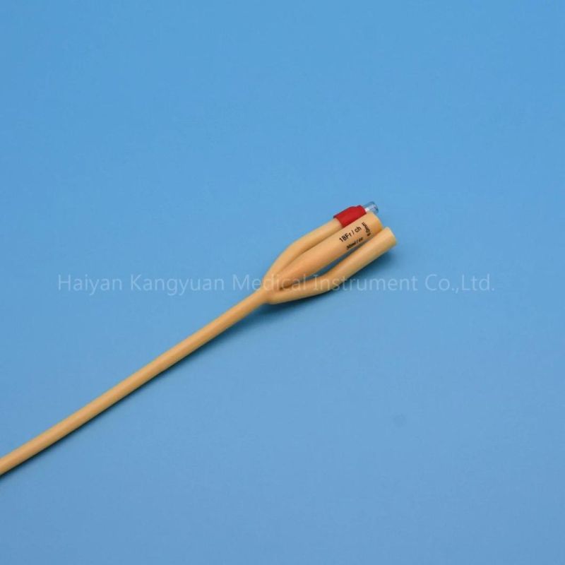 2 Way or 3 Way Silicone Coated Latex Foley Catheter Rubber/ Plastic Valve