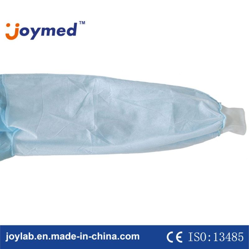 Seamless Sewing Advanced Safety Sterile Medical Disposable Isolation Gown with Double Protection on Chest Arms