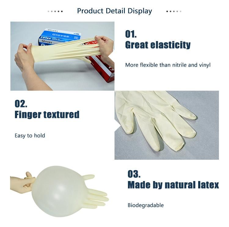 Disposable Medical Powered and Power Free Guantes Des Latex Malaysia Latex Examination Gloves Price