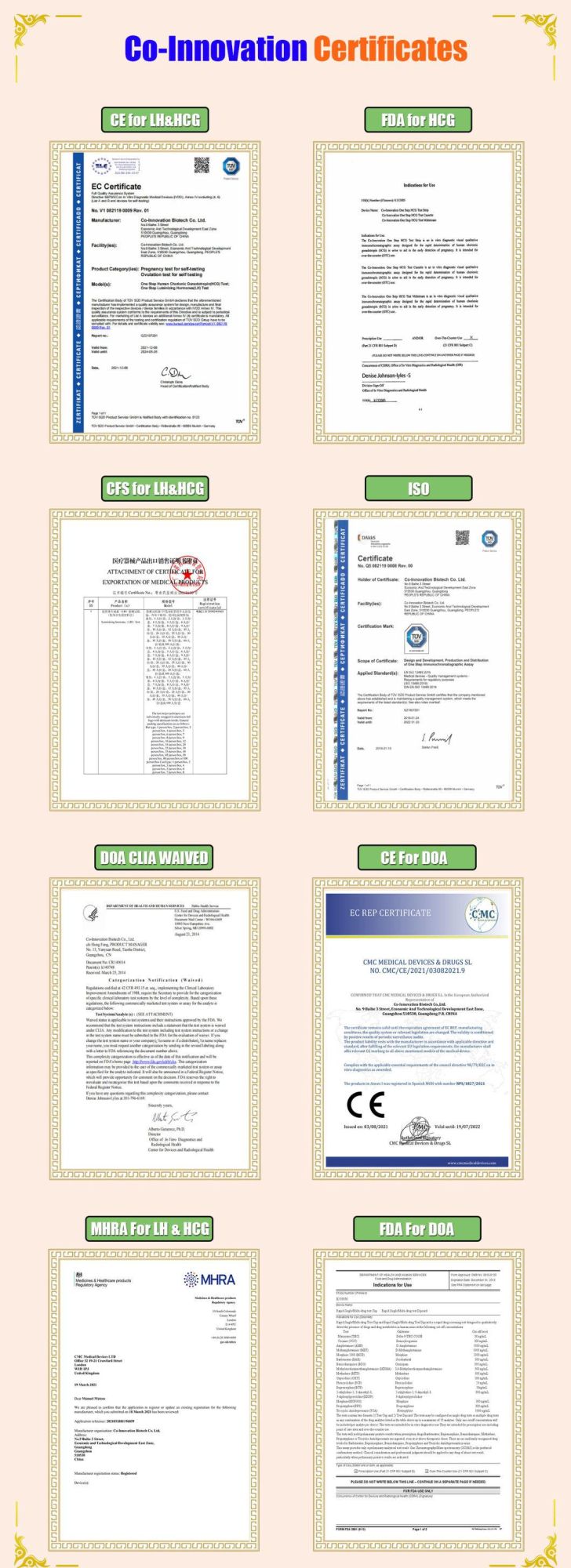 Ce FDA Approved Rapid Urine HCG Pregnancy Cassette Test