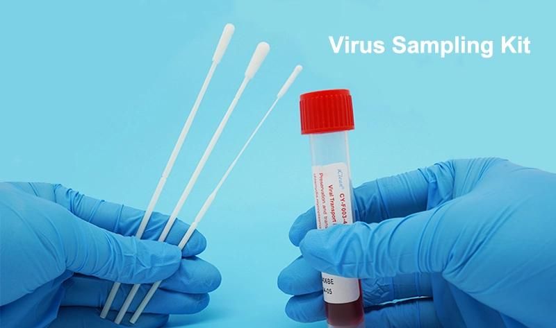 Medical Disposable Vtm Virus Sampling Tube Virus Specimen Collection Tube Kits Vtm Kit with Flocked Nylon Swab Stick