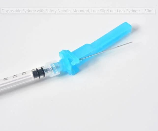 Disposable Medical Hypodermic Safety Syringe with/Without Needle for Injection, Manual Retractable