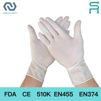 Medico Grade FDA CE 510K En455 Powder Free Disposable Latex Gloves