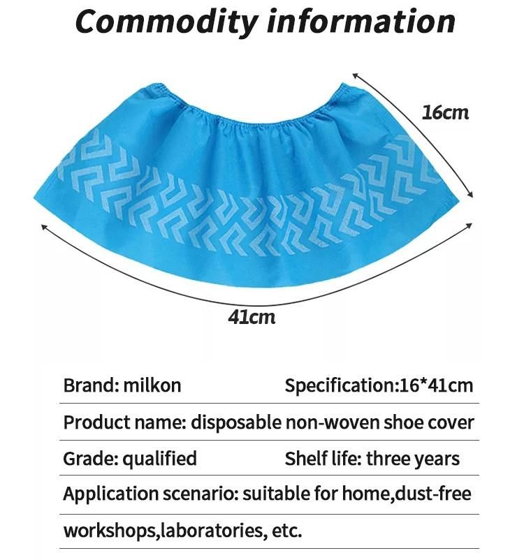 Blue Large CPE Booties Shoes Protectors Coverings, 17X41cm Disposable CPE Shoe Covers