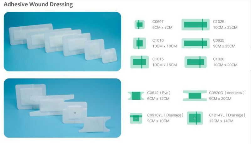 Adhesive Wound Dressing with Absorbant Pad for Different Size Wound