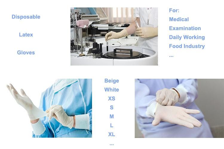 Disposable Latex Gloves White Color 100PCS/Box Protective Household Hand Gloves