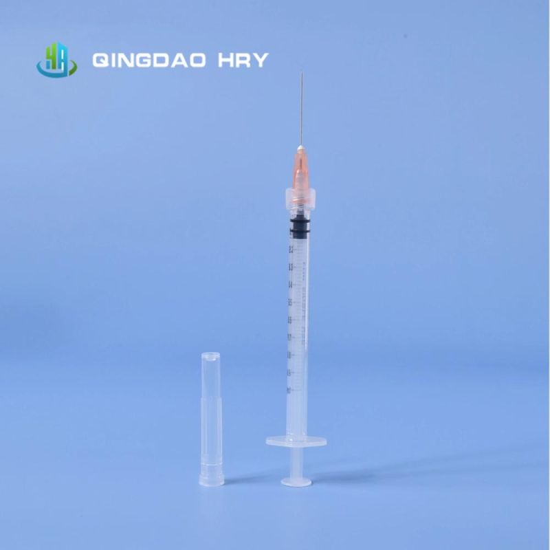 Vaccine Syringe Luer Slip Luer Lock Disposable Medical Syringe with Needle & Safety Needle Eo Sterile CE&ISO