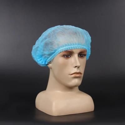 Hot Selling Disposable Non Woven Clip Cap Bouffant Cap Blue Clip Cap 21inch