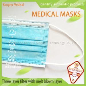 Blue Disposable Non Sterile Medical Mask Containing Melt Blown Cloth