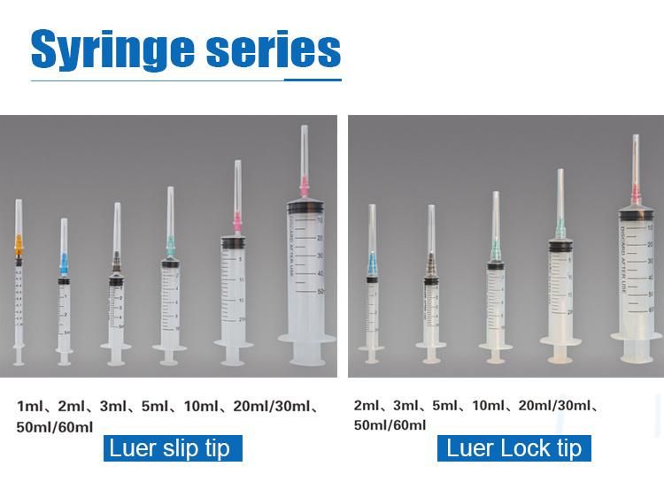 OEM 1ml 2ml 3ml 5ml 10ml 20ml 50ml 60ml Syringe Plastic Disposable Gyringe