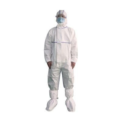 Waterproof Nonwoven Breathable Laminated 55GSM PPE Disposable Safety Protective Garment