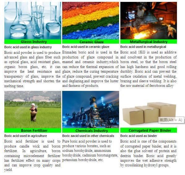 Bh3o3 Boric Acid Powder Flakes High Purity Boric Acid 11113-50-1
