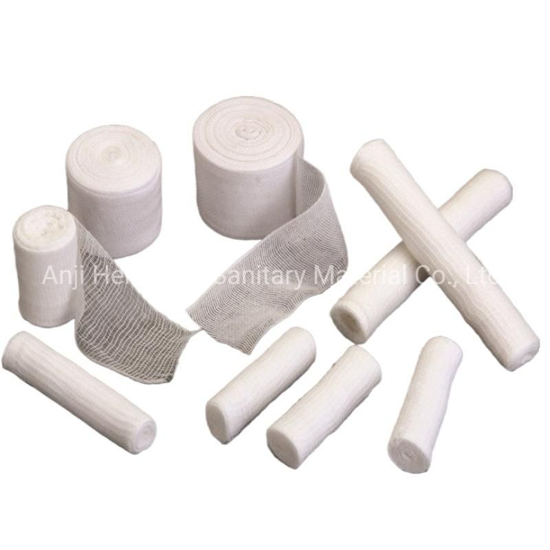 First Aid Medical Supply Absorbent 100% Cotton Gauze Bandage with Woven Sides