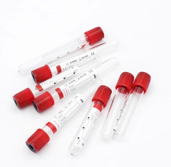 Disposable Medical Pet Plain Red Cap Vacuum Blood Collection Tube