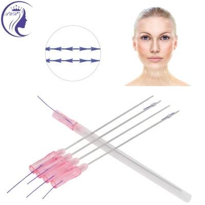 Double Needle Cosmetic 18g/19g 100mm 4D/6D Cog L Blunt Cannula Lift Face Pdo Thread