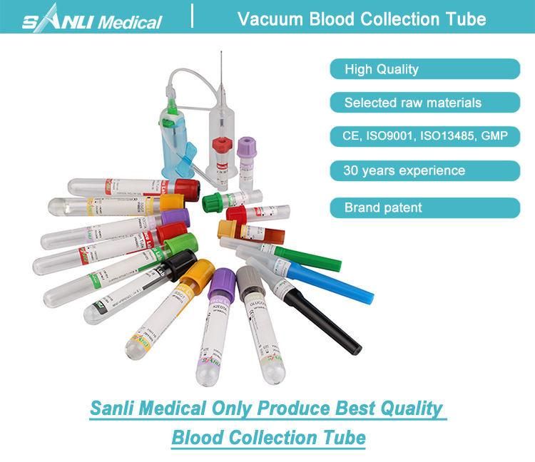 Plain Medical Supplies Vacuum Blood Collection Tube for Single Use CE Certificate Glass 16*100mm