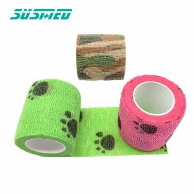 Nonwoven Elastic Self Adhesive Horse Colored Hoof Leg Vet Wrap Horse Cohesive Bandage