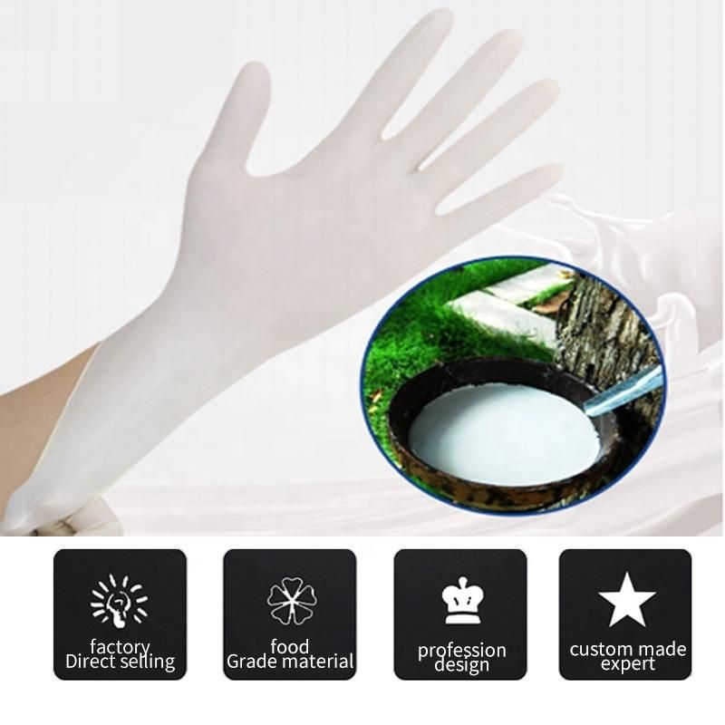 Disposable Latex Gloves White Color 100PCS/Box Protective Household Hand Gloves