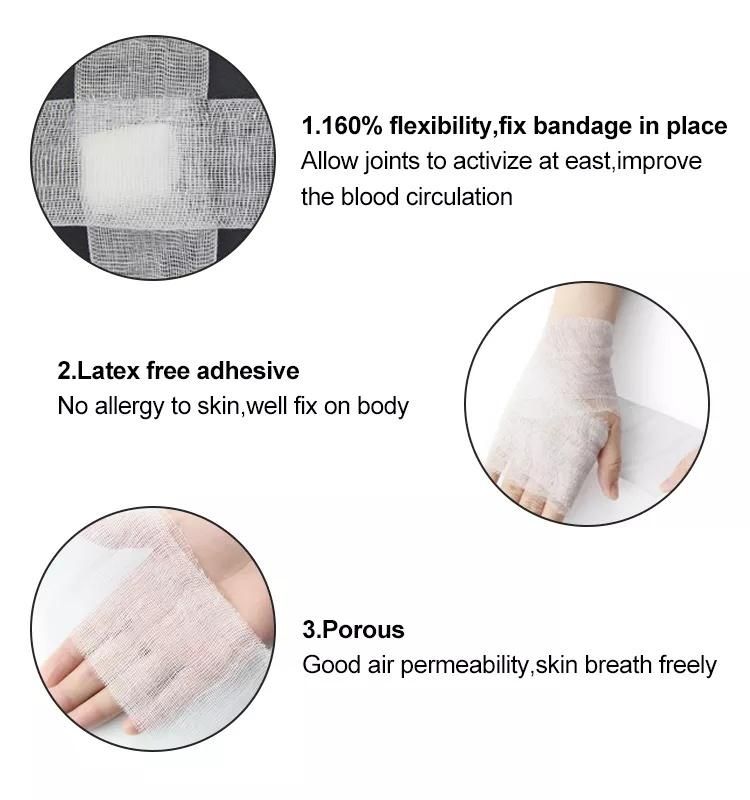 OEM Size Bleached Elastic Gauze Bandage Conforming First Aid PBT Bandage